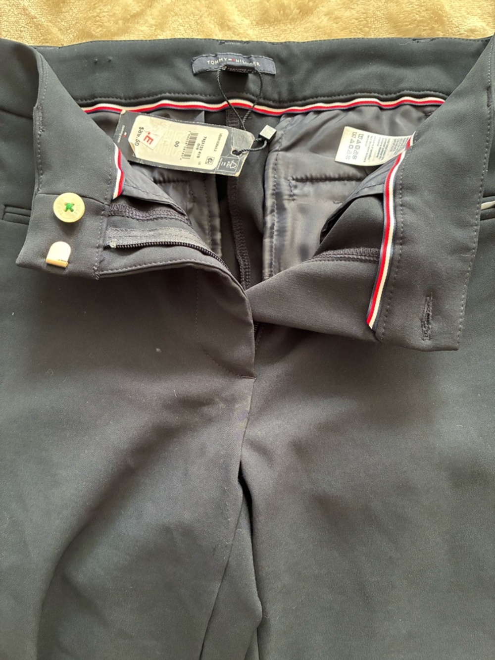 NWT Tommy Hilfiger Black Flat-Front Dress Pants - Picture 7 of 9